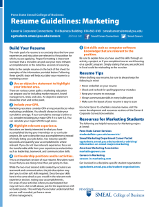 Resume Guidelines: Marketing