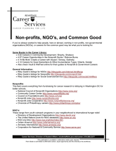 Non-profits, NGO’s, and Common Good