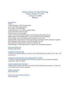Student Activity Fee Board Meeting Friday, October 16, 2015 Minutes