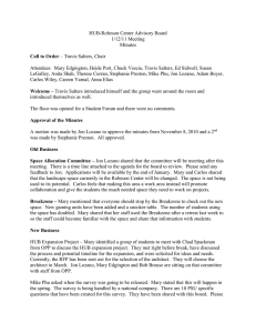 HUB-Robeson Center Advisory Board 1/12/11 Meeting Minutes