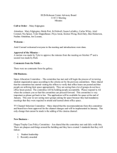 HUB-Robeson Center Advisory Board 11/8/11 Meeting Minutes