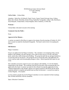 HUB-Robeson Center Advisory Board 11/27/2012 Meeting Minutes