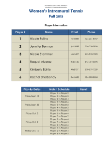 Women’s Intramural Tennis Fall 2015  1