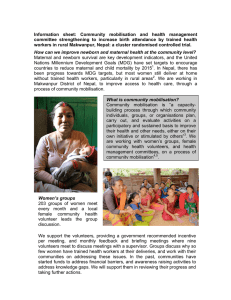 Information  sheet:  Community  mobilisation  and ... committee  strengthening  to  increase  birth ...