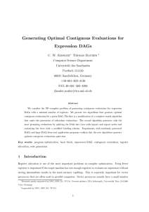 Generating Optimal Contiguous Evaluations for Expression DAGs