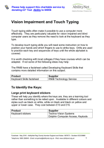 Vision Impairment and Touch Typing