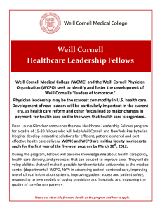 Weill Cornell Healthcare Leadership Fellows