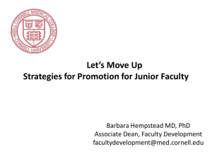 Let’s Move Up Strategies for Promotion for Junior Faculty