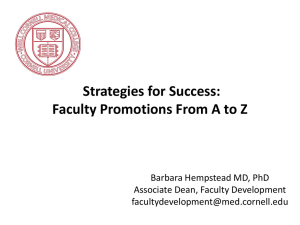 Strategies for Success: Faculty Promotions From A to Z