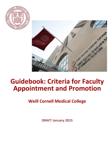 Guidebook: Criteria for Faculty Appointment and Promotion  Weill Cornell Medical