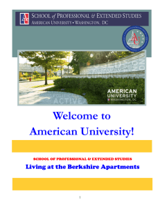 Welcome to American University! Living at the Berkshire Apartments