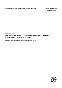 FAO WORKSHOP ON THE ON-FARM FEEDING AND FEED MANAGEMENT IN AQUACULTURE