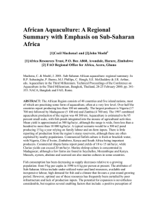 African Aquaculture: A Regional Summary with Emphasis on Sub-Saharan Africa
