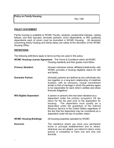 Policy on Family Housing POLICY STATEMENT Rev 1/08
