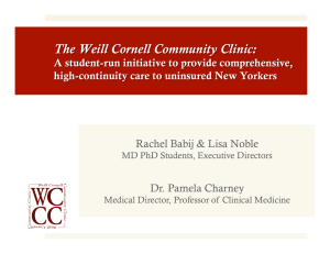 The Weill Cornell Community Clinic: Rachel Babij &amp; Lisa Noble