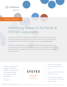 Introducing Tableau to the Family at SYSTEX Corporation