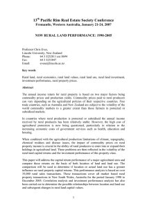 13 Pacific Rim Real Estate Society Conference NSW RURAL LAND PERFORMANCE: 1990-2005