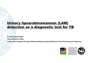 Urinary lipoarabinomannan (LAM) detection as a diagnostic test for TB