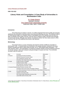 Library Visits and Consultation: A Case Study of Universities in