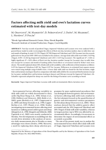 Factors affecting milk yield and ewe’s lactation curves M. Oravcová