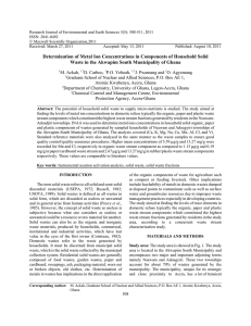 Research Journal of Environmental and Earth Sciences 3(5): 508-511, 2011