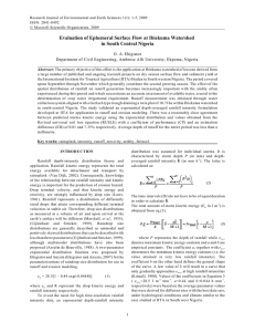 Research Journal of Environmental and Earth Sciences 1(1): 1-5, 2009