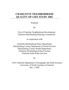 CHARLOTTE NEIGHBORHOOD QUALITY OF LIFE STUDY 2002