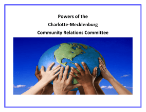 Powers of the   Charlotte‐Mecklenburg  Community Relations Committee   