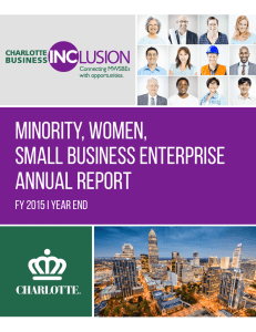Minority, women, small business enterprise Annual report fy 2015 i year end