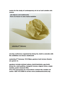 centre for the study of contemporary art at ucl and... centre: sub-objects and studiowork: from eva hesse to anna maria maiolino