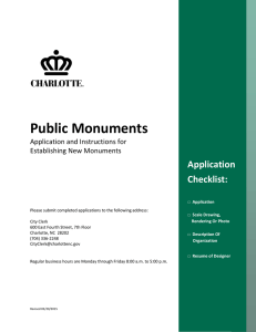 Public Monuments  Application Checklist: