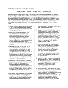 Purchase Order Terms and Conditions Mecklenburg County North Carolina (the “County”)