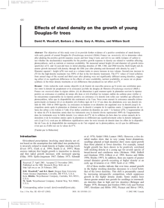 Effects of stand density on the growth of young Douglas-fir trees