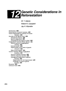 12 Genetic Considerations in Reforestation W. T Adams