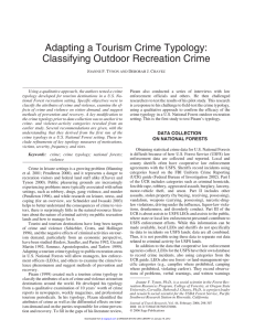 Adapting a Tourism Crime Typology: Classifying Outdoor Recreation Crime