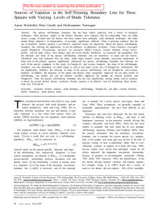 Sources of Variation in the Self-Thinning Boundary Line for Three