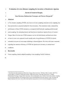 Evaluation of n-tree distance sampling for inventory of headwater riparian Abstract