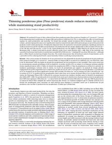 ARTICLE Pinus ponderosa while maintaining stand productivity
