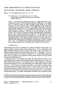 TIME DEPENDENCE OF TRIPLET-SINGLET EXCITATION TRANSFER FROM COMPACT