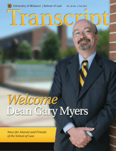 Welcome  Dean Gary Myers News for Alumni and Friends