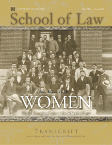 Women School of Law Their Changing Role at the School of Law