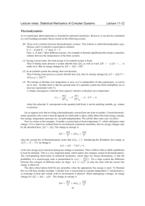 Lecture notes: Statistical Mechanics of Complex Systems Lecture 11-12 Thermodynamics
