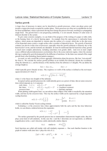 Lecture notes: Statistical Mechanics of Complex Systems Lecture 13 Surface growth