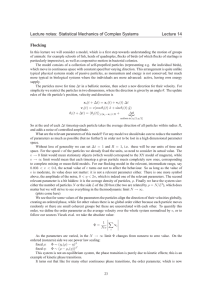 Lecture notes: Statistical Mechanics of Complex Systems Lecture 14 Flocking