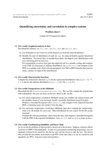 Quantifying uncertainty and correlation in complex systems Problem sheet 1