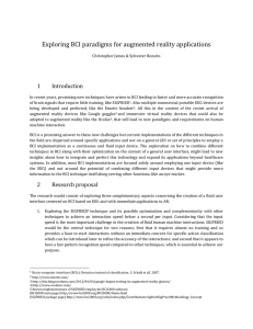 Exploring BCI paradigms for augmented reality applications 1 Introduction
