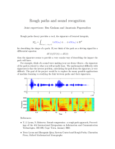 Rough paths and sound recognition