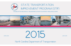2015 STATE TRANSPORTATION IMPROVEMENT PROGRAM (STIP) North Carolina Department of Transportation