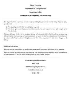 City of Charlotte Department of Transportation Street Light Policy
