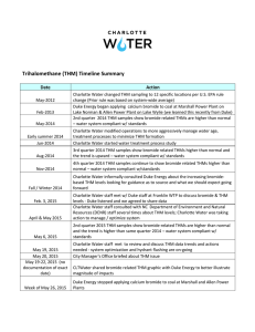 Trihalomethane (THM) Timeline Summary Date Action